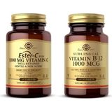 Solgar Ester-C Plus 1000MG 30 Tablet + Vitamin B12 1000 Mcg 100 Tablet - Aromasız