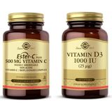 Solgar Ester C - Plus 500MG 50 Tablet + D3 100 Tablet - Aromasız