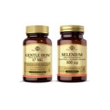Solgar Gentle Iron 17 mcg 90 Kapsül + Solgar Selenium 100 Tablet