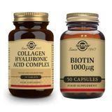 Solgar Hyaluronic Acid Collagen Complex 30 Tablet + Biotin 1000 mcg 50 Kapsül Seti