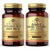 Solgar Vitamin B12 1000 Mcg 100 Kapsül + Ester-C Plus 1000 Mg 60 Tablet - Aromasız