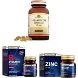 Solgar Vitamin D3 1000 Iu 100 Kapsül + Nutraxin Vitamin B12 60 Dilaltı Tablet + Zinc Sulphate 100 Tablet - Aromasız