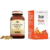 Solgar Vitamin D3 1000 IU 100 Kapsül + Ocean Picozinc Çinko Pikolinat 30 Tablet