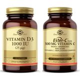 Solgar Vitamin D3 1000 Iu 100 Tablet+ Ester-C 500 Mg 100 Kapsül - Aromasız