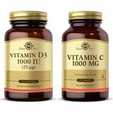 Solgar Vitamin D3 1000IU 100 Kapsül + Vitamin C 1000 Mg 90 Tablet - Aromasız
