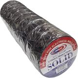 Solid 0,13MM x 19MM x 10YDS Pvc Elektrik Izalasyon Bantları Siyah - 100 Adet
