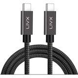 Solid 100W 5A Type C To Type C 3 Metre Hızlı Şarj ve Data Kablosu Halat Örgülü Space Gray - Çok Renkli