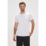Solid T-Shirt Beyaz Basic Erkek Tişört - Çok Renkli