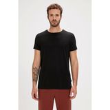 Solid T-Shirt Siyah Basic Erkek Tişört - Çok Renkli