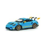 Solido Porsche 911 992 GT3 RS Bergmeister Tribute 2023 - Diecast model araba, modern yarış sporu 911, büyük arka kanatlı, aerodinamik ve spor jantlar, Riviera Blue, 1:43
