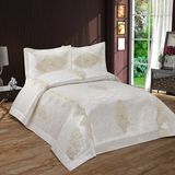 Solinas Collection Aden Krem Kadife Çift Kişilik Çeyizlik Yatak Örtüsü - 260 x 270 cm