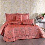 Solinas Collection Elegante Rosalina Kiremit - Antrasit Çift Kişilik Çeyizlik Yatak Örtüsü - 270 x 260 cm