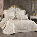 Solinas Collection Elegante Rosalina Krem - Vizon Çift Kişilik Çeyizlik Yatak Örtüsü - 270 x 260 cm - Krem - Bej