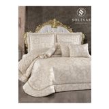 Solinas Collection Elegante Rosalina Krem - Vizon Çift Kişilik Çeyizlik Yatak Örtüsü
