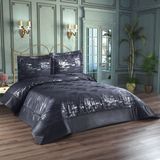 Solinas Collection Elegante Valeria Antrasit - Gümüş - Lacivert Çift Kişilik Çeyizlik Yatak Örtüsü - Gri - 270 x 260 cm