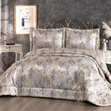 Solinas Collection Elegante Viviana Gri - Vizon Çift Kişilik Çeyizlik Yatak Örtüsü - 270 x 260 cm