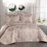 Solinas Collection Elegante Viviana Vizon - Gold Çift Kişilik Çeyizlik Yatak Örtüsü - Kahve - 270 x 260 cm