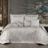 Solinas Collection Emily Gri Çift Kişilik Çeyizlik Yatak Örtüsü - 270 x 260 cm