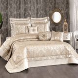 Solinas Collection Helena Krem – Vizon Gold Simli Çift Kişilik Çeyizlik Yatak Örtüsü - 270 x 260 cm