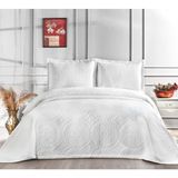 Solinas Collection Madalyon Krem Pamuklu Çift Kişilik Yatak Örtüsü - 250 x 260 cm