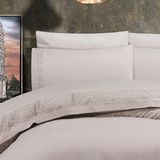 Solinas Collection Madalyon Vizon Dantelli Pamuk Çift Kişilik Nevresim Takımı - 200 x 220 cm