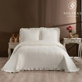 Solinas Collection Miranda Pamuklu Krem Çift Kişilik Yatak Örtüsü - 250 x 260 cm