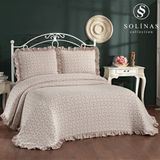 Solinas Collection Miranda Pamuklu Vizon – Krem King Size Yatak Örtüsü - 270 x 260 cm