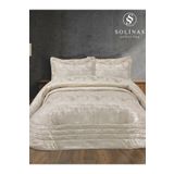 Solinas Collection Valentina Krem -gold Simli Çeyizlik Çift Kişilik Yatak Örtüsü