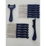 Solingen 12'li Meyve-sebze-doğrama Bıçağı Ve 2'li Soyacak 14'lü Set Lacivert Metal