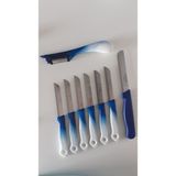 Solingen 6 Adet Ebruli Mavi Meyve Bıçağı 1 Adet Topuz Saplı Yan Soyacak ve 1 Adet Mikro Tırtıklı Doğrama Bıçağı Seti