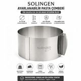 Solingen Ayarlanabilir Pasta Çemberi ve Kek Kalıbı, Paslanmaz Çelik, Kilit Sistemli, 16-34 cm Çap, 9 cm Yükseklik, Fırına Uygun Profesyonel Çember Kalıp