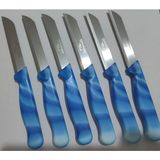 Solingen Meyve Sebze Bıçağı 6 Adet Mermer Desen (1.kalite,tırtıklı) - Lacivert