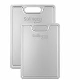Solingen Paslanmaz Çelik Kesim Panosu, Gümüş, 2'li Set, 230x340mm ve 200x300mm