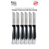 Solingen Ritter Profesyonel Siyah Renk Geçişli Meyve&Sebze Bıçağı 6'lı Set & Ultra Keskin Tırtıklı Ağız, Paslanmaz Çelik