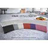 Solingen Simli Karışık Renkli 60 Parça Bıçak Seti (Siyah-Gri-Kırmızı-Mor-Pembe-Beyaz) - Çok Renkli