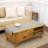 Solino Home Pamuklu Keten Masa Örtüsü - Açık Gri 35,7 x 152,7 cm - Doğal Kumaş Kenar Dikişi İlkbahar, Paskalya için Masa Örtüsü - El Yapımı ve Makinede Yıkanabilir