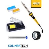 Solinpatech 60w Profesyonel Yüksek Sıcaklığa Dayanıklı Resistörlü Kalem Havya Pasta Stand Lehim Bant Lehim Makinesi Seti