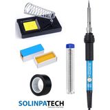 Solinpatech 60W Sıcaklık Ayarlanabilir Havya Lehim Makinası, Standı, Lehim, Lehim Pastası, Bant