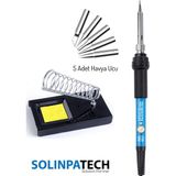 SolinpaTech 60W Sıcaklık Ayarlanabilir Havya Lehim Makinesi, Ucu ve Standı