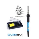 SolinpaTech 60w Sıcaklık Ayarlı Kalem Havya Lehim Makinesi Stand 5 Adet Yedek Uç Seti