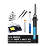 SolinpaTech ST-60 60w Ayarlanabilir Sıcaklıkta Lehim Seti (HAVYA STAND LEHİM TÜPÜ POMPA CIMBIZ)