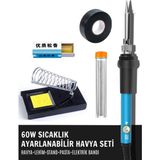 Solinpatech ST-60 60W Sıcaklık Ayarlanabilir Havya Lehim Makinesi Bant, Pasta, Lehim ve Stand - 1 Adet