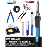 Solinpatech ST-60 60W Sıcaklık Ayarlanabilir Kalem Havya Lehim Makinesi Profesyonel Seti - Mavi