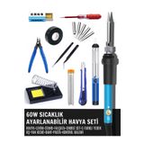 SolinpaTech St-60 Model Profesyonel 60w Isı Ayarlı Havya Full Parçaların Olduğu Lehim Seti