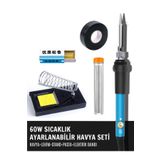 SolinpaTech St-60 Model Profesyonel 60w Isı Ayarlı Havya Lehim Bant Lehim Pastası Stand