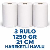 Solınso 21 cm 1250 gr 3 Rulo Hareketli Kağıt Havlu Peçete Fotoselli Makine Uyumlu - Beyaz