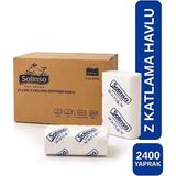 Solınso 🐳 Z Katlama Kâğıt Havlu 200’LÜ Dispenser Peçete 12 Paket 2400 Adet (24X20 cm - 4200 Gram) - Farkı Gramajında ve Dokusunda (Imaalatçı Firma)