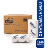 Solınso 🐳 Z Katlama Kâğıt Havlu 200’LÜ Dispenser Peçete 6 Paket 1200 Adet 24X20 cm (2300 Gram) - Farkı Gramajında ve Dokusunda (Imaalatçı Firma)