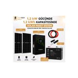 Solinved 1,2 Kw - 1,2 Kwh Lityum Akülü Hazır Solar Paket Sistemi Bağ Evi - Karavan