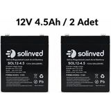 Solinved 12V 4.5AH Kuru Tip Akü (2 Adet)